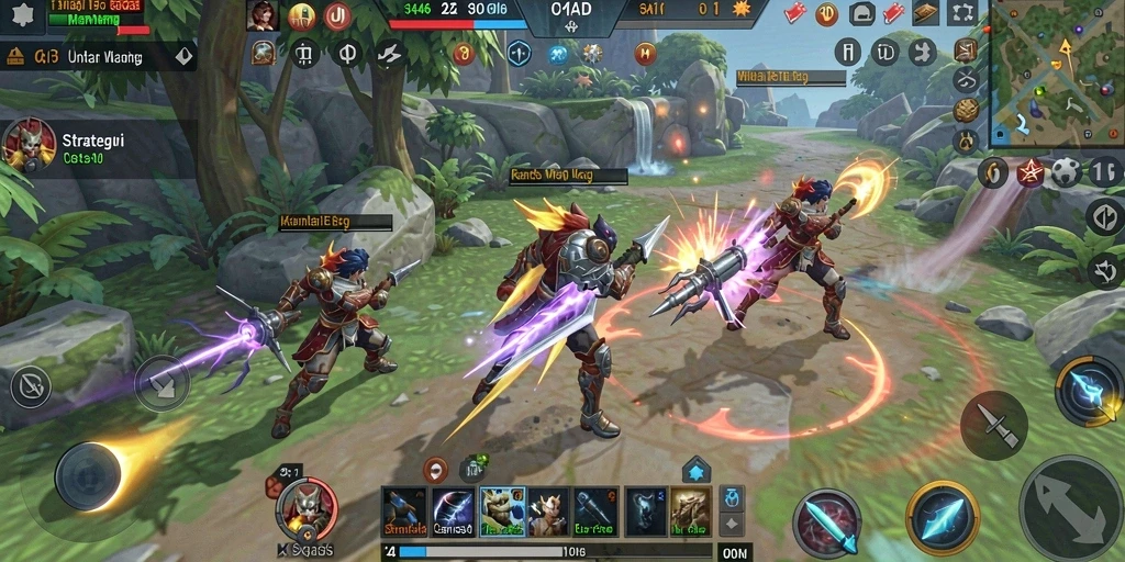 Tangkapan layar strategi intens dalam 3446 yang menampilkan gameplay menarik.