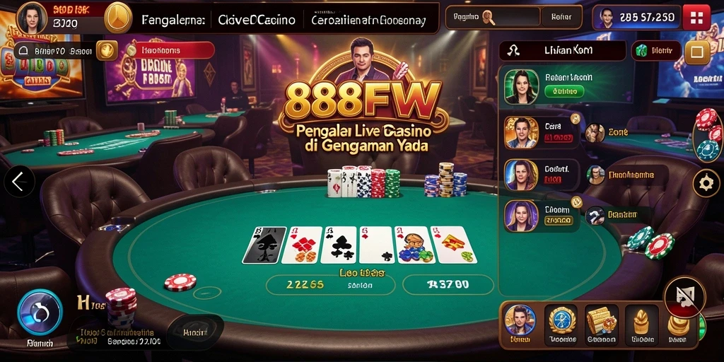Tampilan utama gameplay Live Casino di 888FW yang seru dan interaktif.