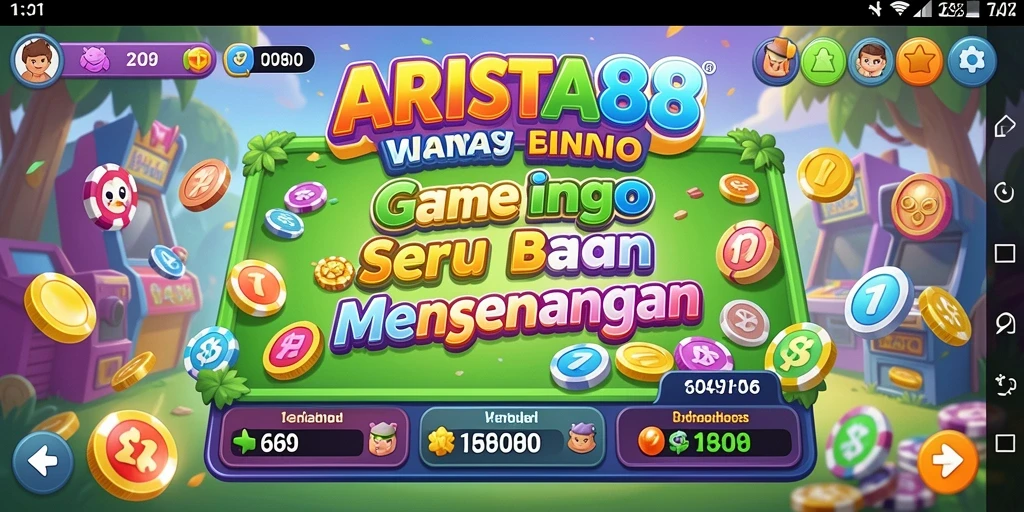 Screenshot ARISTA88 menampilkan antarmuka permainan Bingo yang menarik.