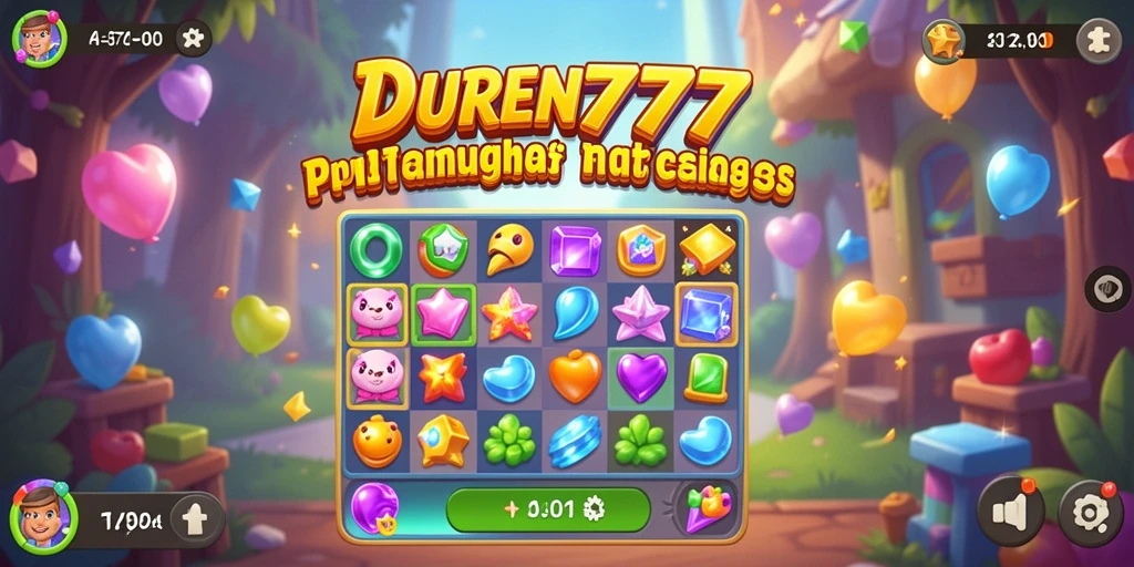 Screenshot gameplay DUREN777 yang menampilkan momen seru dalam Match-3.