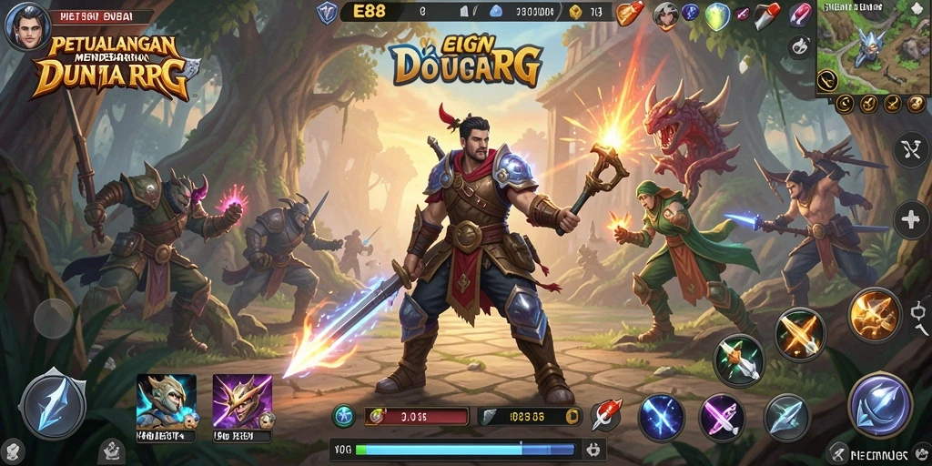 Gameplay seru E88 dengan petualangan RPG yang mendebarkan.