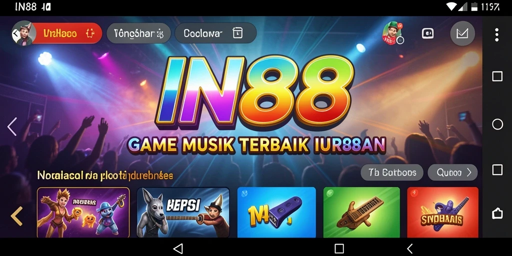 Screenshot utama IN88 menampilkan gameplay yang penuh aksi dalam permainan musik.