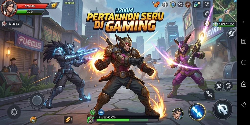 Tangkapan layar menunjukkan aksi seru dalam pertarungan J200M.