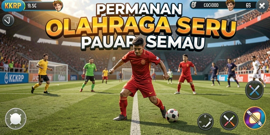 Screenshot permainan KKRP menampilkan aksi mendebarkan dalam olahraga.
