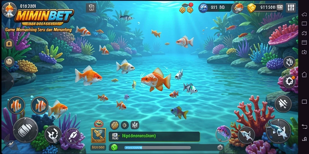 Tampilan gameplay MIMINBET dengan suasana memancing yang menenangkan.