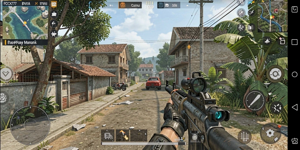 Tampilan utama gameplay PCX777 dengan aksi seru dan grafik yang mengesankan.