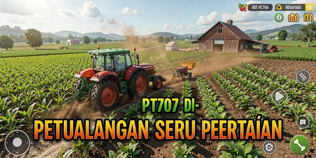 Tampilan menarik gameplay PT707 dengan berbagai aktivitas bertani.
