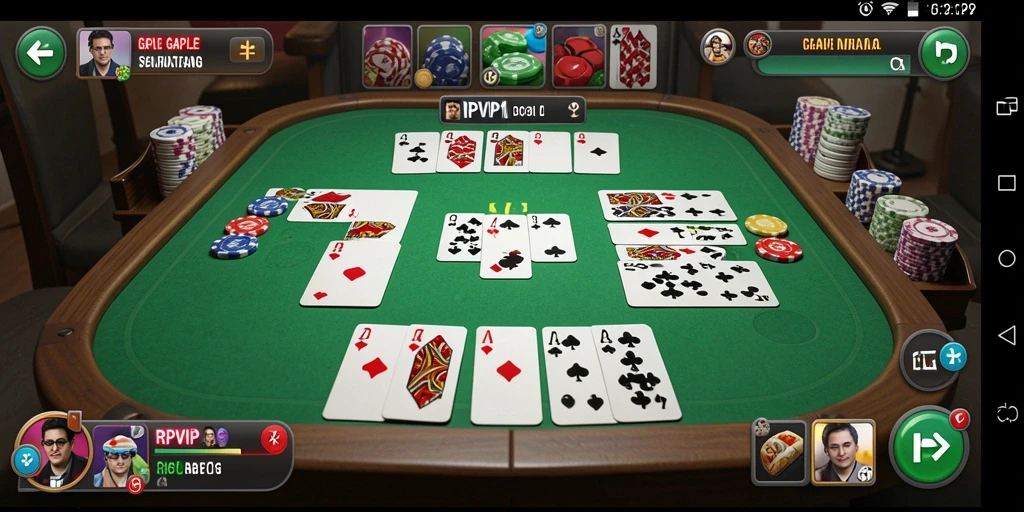 Tampilan gameplay RPVIP1 yang menegangkan saat bermain Gaple.