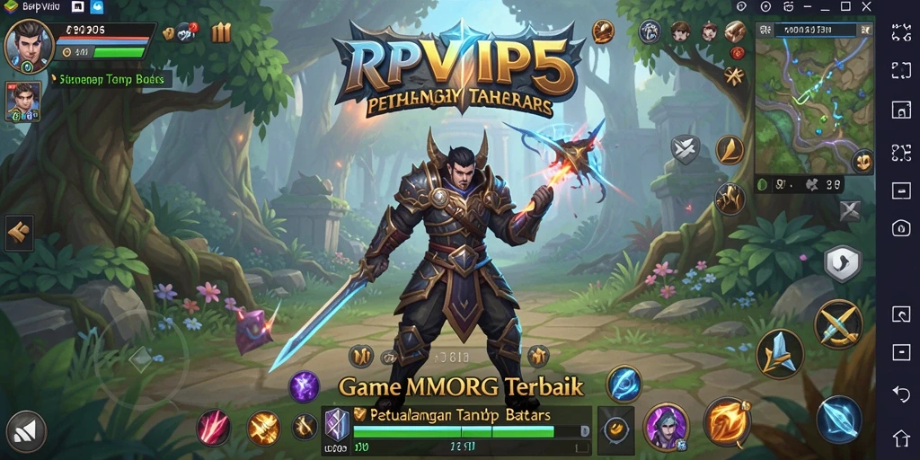 Screenshot gameplay RPVIP5 menampilkan pertarungan seru di dunia MMORPG.