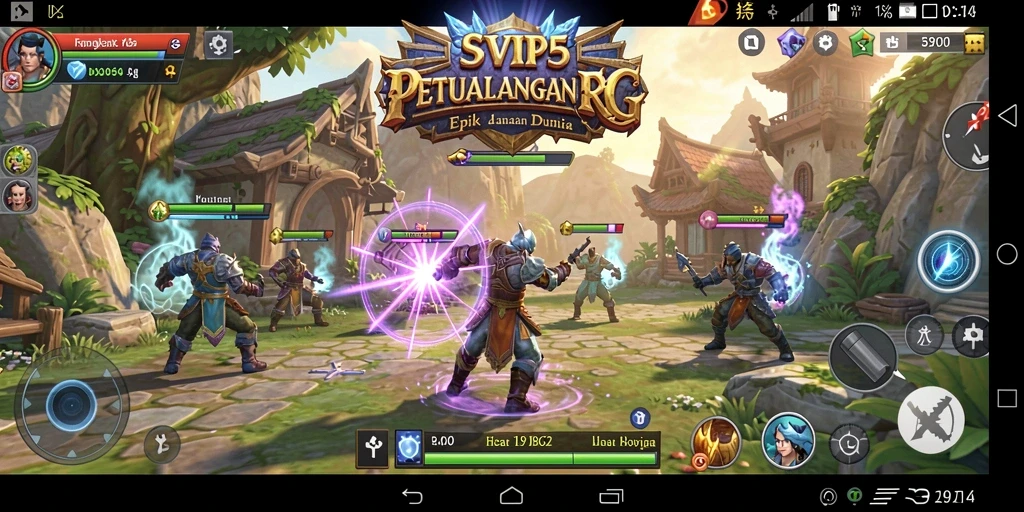 Gameplay RPG seru dengan pertarungan yang intens.