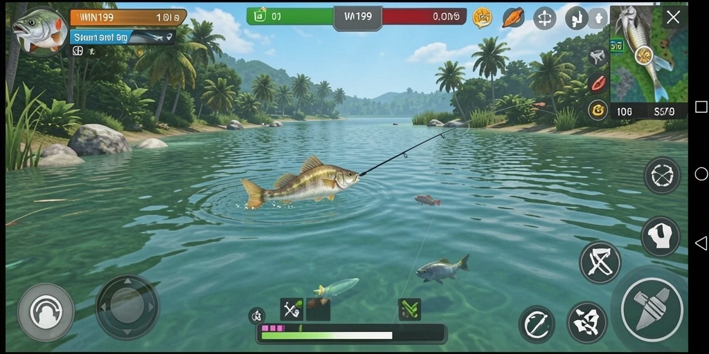 Tampilan gameplay WIN199 dengan aksi memancing yang menegangkan.